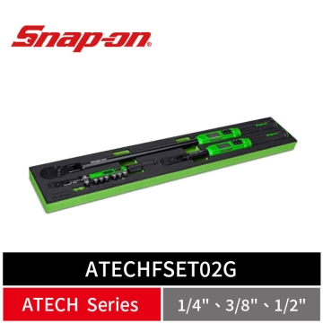 Snap-on 3件式 1/4", 3/8", 1/2" Drive TechAngle® 活動式電子扭力扳手組 附 PRO-FI™ 收納泡棉 (綠)