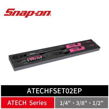 Snap-on 3件式 1/4", 3/8", 1/2" Drive TechAngle® 活動式電子扭力扳手組 附 PRO-FI™ 收納泡棉 (限量粉)