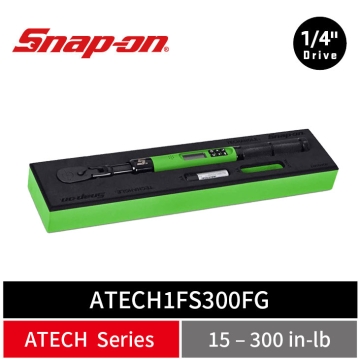 Snap-on 1/4" Drive TechAngle® 活動式微型電子扭力扳手 附 PRO-FI™ 收納泡棉 (15–300 in-lb) (綠)