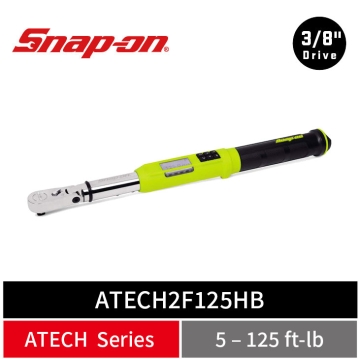 Snap-on 3/8" Drive TechAngle® 活動式電子扭力扳手 (5–125 ft-lb) (螢光黃)