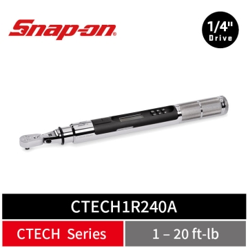 Snap-on 1/4" Drive ControlTech® 活動式工業級電子扭力扳手 (1–20 ft-lb)