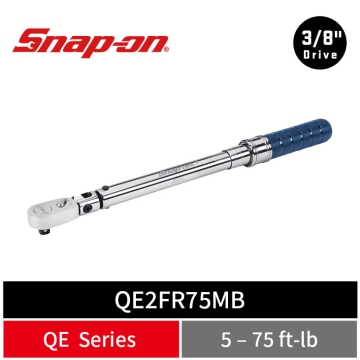 Snap-on 3/8" Drive 三分 活動式機械扭力扳手 (5–75 ft-lb) (能量藍)