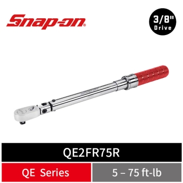 Snap-on 3/8" Drive 三分 活動式機械扭力扳手 (5–75 ft-lb) (紅)