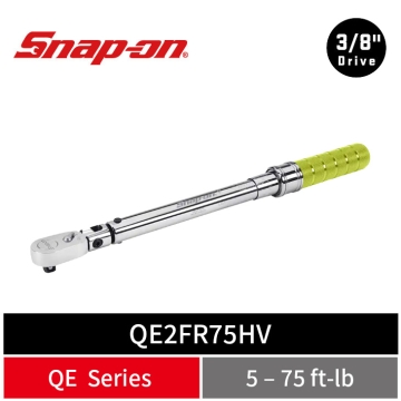Snap-on 3/8" Drive 三分 活動式機械扭力扳手 (5–75 ft-lb) (螢光黃)