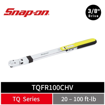 Snap-on TQ-Series 3/8" Drive 活動式免歸零機械扭力扳手  (20–100 ft-lb) (螢光黃)