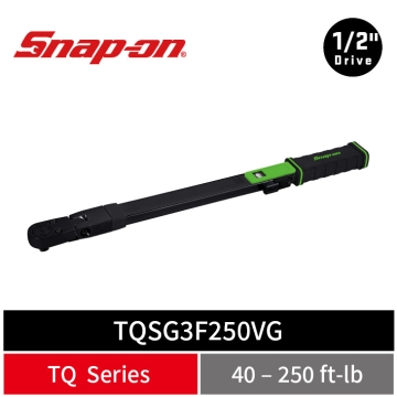 Snap-on TQ-Series 1/2" Drive 活動式免歸零機械扭力扳手 (40–250 ft-lb) (PVD黑／綠)