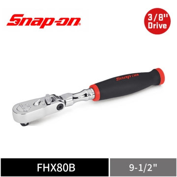 Snap-on 3/8" Drive Dual 80® Technology 三分 軟握把標準柄 可鎖定式活動頭 可逆棘輪扳手 (紅)
