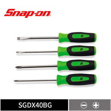 Snap-on 4件式 Instinct® 軟握柄微型起子組 (綠)