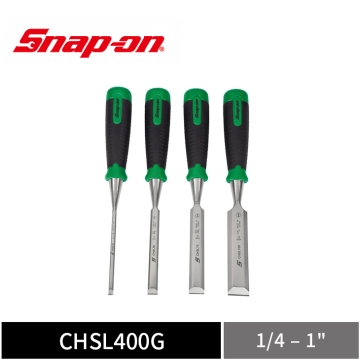 Snap-on 4件式 軟握柄鑿刀組 (1/4–1") (綠)