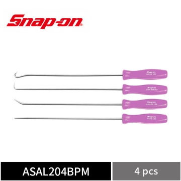 Snap-on 4件式 醋酸纖維握柄 長型油封拆卸工具組 (限量粉) 油封鉤