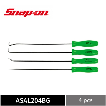 Snap-on 4件式 醋酸纖維握柄 長型油封拆卸工具組 (綠) 油封鉤
