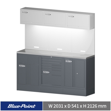 Blue-Point® 78" 工具系統櫃 (資源回收+七抽+雙開門) (淺灰+淺灰+深灰)