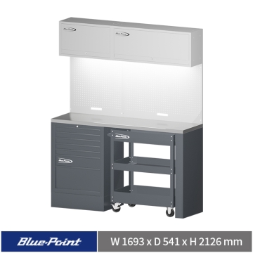 Blue-Point 66" 工具系統櫃組合 (七抽+作業車) (淺灰+淺灰+深灰)