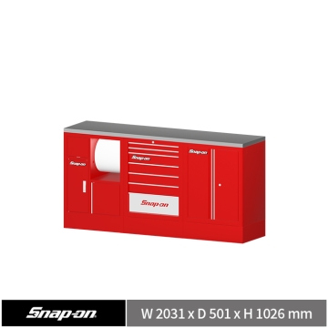 Snap-on 78" 工具櫃組合 (資源回收+七抽+雙開門) (紅)