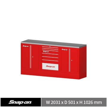 Snap-on 78" 工具櫃組合 (雙開門+七抽+雙開門) (紅)