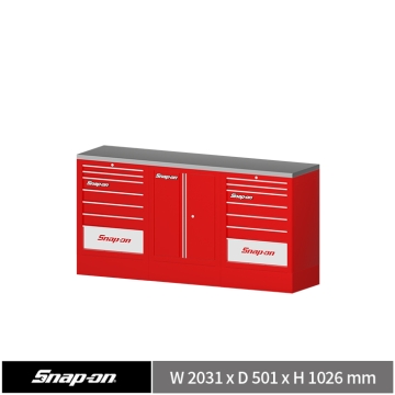 Snap-on 78" 工具櫃組合 (七抽+雙開門+七抽) (紅)