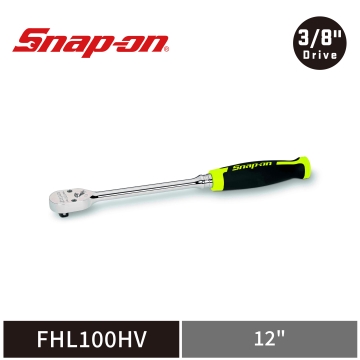 Snap-on 3/8" Cynergy™ 100齒 三分 加長軟握柄 棘輪扳手 (螢光黃)