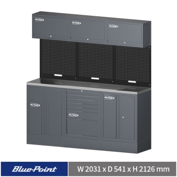 Blue-Point® 78" 工具系統櫃組合 (資源回收+七抽+雙開門) (深灰+黑+深灰)