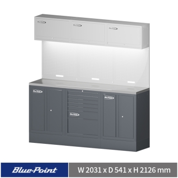 Blue-Point® 78" 工具系統櫃組合 (雙開門+七抽+雙開門) (淺灰+淺灰+深灰) YSP 2.0