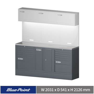 Blue-Point® 78" 工具系統櫃組合 (七抽+雙開門+七抽) (淺灰+淺灰+深灰) YSP 2.0