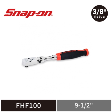 Snap-on 3/8" Cynergy™ 100齒 三分 軟握柄 活動式棘輪扳手 (紅)