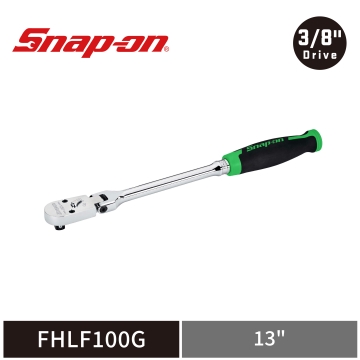 Snap-on 3/8" Cynergy™ 100齒 三分 加長軟握柄 活動式棘輪扳手 (綠)
