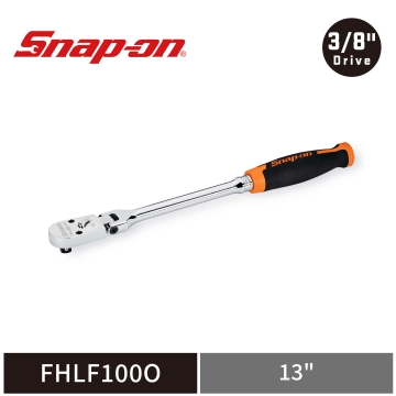 Snap-on 3/8" Cynergy™ 100齒 三分 加長軟握柄 活動式棘輪扳手 (橘)