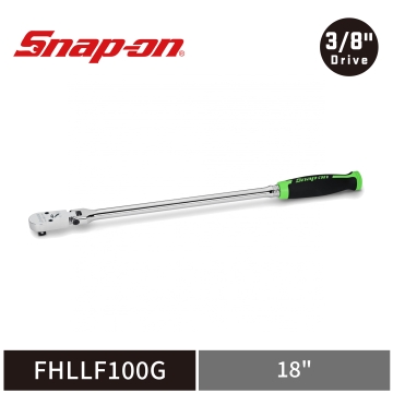 Snap-on 3/8" Cynergy™ 100齒 三分 特長軟握柄 活動式棘輪扳手 (綠)