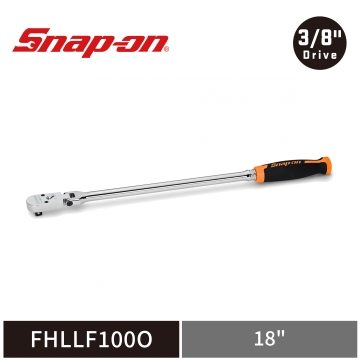 Snap-on 3/8" Cynergy™ 100齒 三分 特長軟握柄 活動式棘輪扳手 (橘)