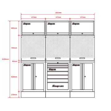SP線條圖_雙開門+七抽+雙開門
