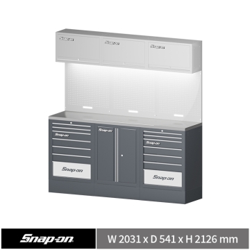 Snap-on 78" 工具系統櫃組合 (7抽+雙開門+7抽) (淺灰+淺灰+深灰) YSP 2.0