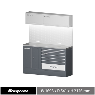 Snap-on 66" 工具系統櫃組合 (雙開門+7抽) (淺灰+淺灰+深灰) YSP 2.0