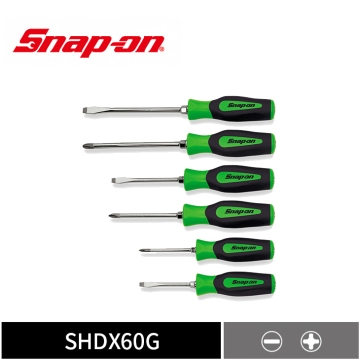 Snap-on 6件式 Instinct® 硬握柄 一字/十字螺絲起子必備套組 (含工具收納托盤) (綠)