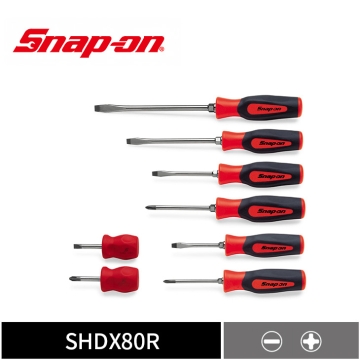 Snap-on 8件式 Instinct® 硬握柄 一字/十字螺絲起子組 (紅)