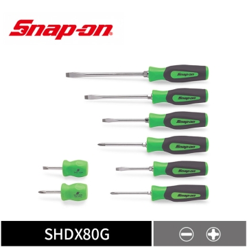 Snap-on 8件式 Instinct® 硬握柄 一字/十字螺絲起子組 (綠)