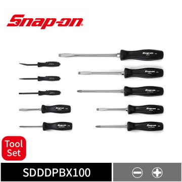 Snap-on 10件式 螺絲起子與口袋型磁吸撬棒工具組 (黑)