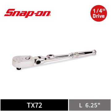Snap-on 1/4" Drive Dual 80® 2分 短柄 搖頭可鎖式雙向棘輪扳手
