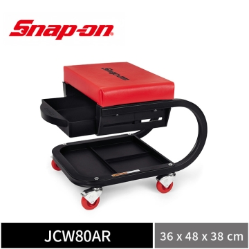 Snap-on 經典款方形工作椅 附抽屜 (紅)
