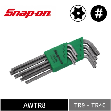 Snap-on 8件式 TORX® L型 星型中空扳手組 (TR9–TR40)