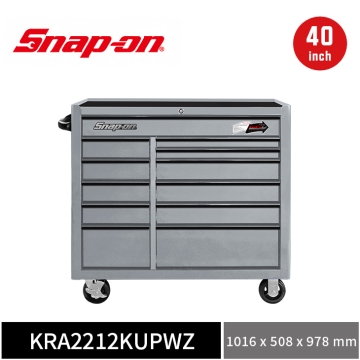 Snap-on 40" 訂製款 雙列12抽工具車 (風暴灰／黑色鋁飾條)