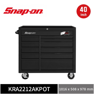 Snap-on 40" 訂製款 雙列12抽工具車 (消光黑／黑色鋁飾條)