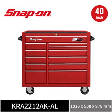 Snap-on 40" 經典款 雙列12抽工具車 (紅／銀色鋁飾條)