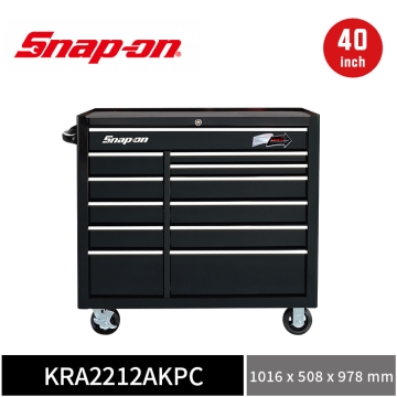 Snap-on 40" 訂製款 雙列12抽工具車 (亮黑／銀色鋁飾條)