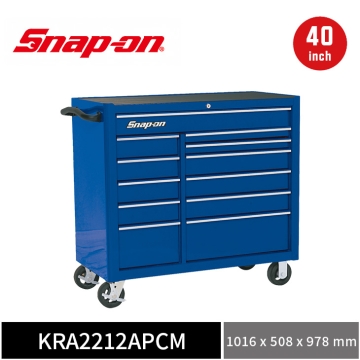 Snap-on 40" 訂製款 雙列12抽工具車 (藍／銀色鋁飾條)