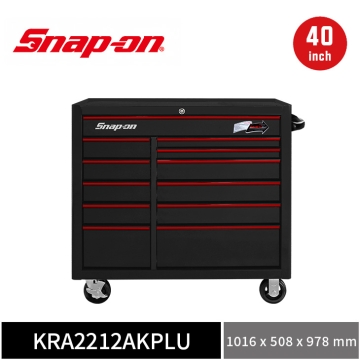 Snap-on 40" 訂製款 雙列12抽工具車 (黑／紅色鋁飾條)