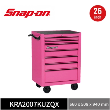 Snap-on 26" 訂製款 單列7抽工具車 (粉紅／黑色鋁飾條)