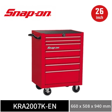 Snap-on 26" 經典款 NFC 單列7抽工具車 (紅／銀色鋁飾條)