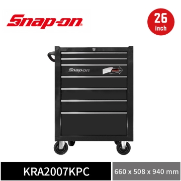 Snap-on 26" 經典款 單列7抽工具車 (亮黑／銀色鋁飾條)