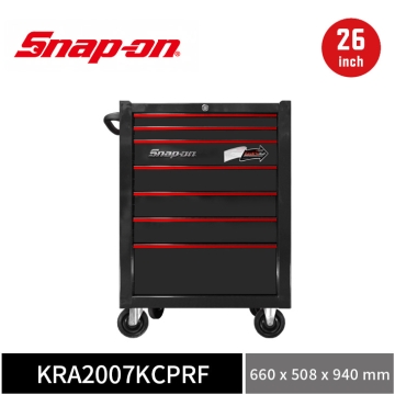 Snap-on 26" 訂製款 單列7抽工具車 (消光黑／紅色鋁飾條)