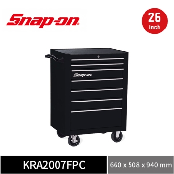 Snap-on 26" 經典款 單列7抽 Heritage Series 工具車 (亮黑／銀色鋁飾條)